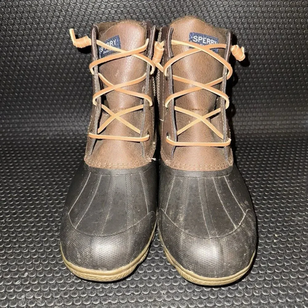 Sperry Womens Syren Gulf Duck Boot Brown Leather Waterproof Boots Size 7
